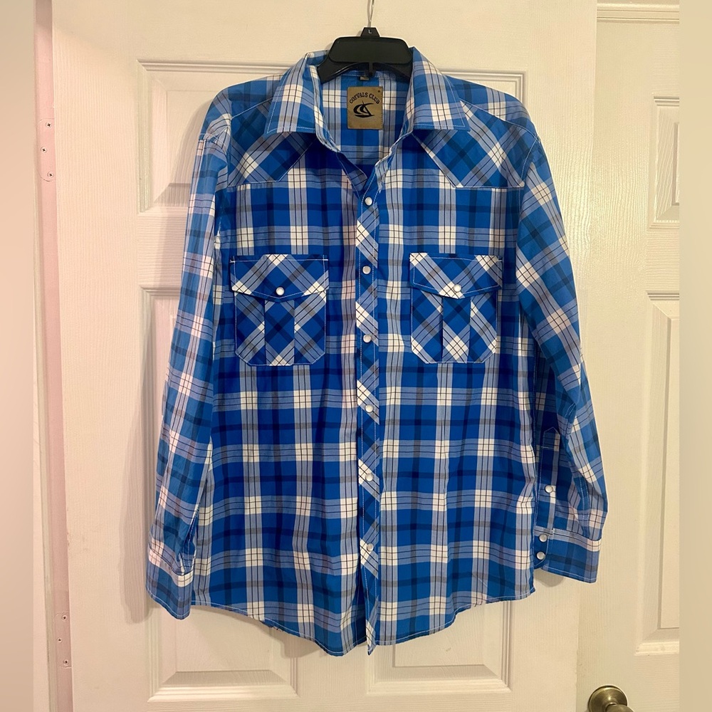 Men's Blue Checkered Casual Shirt